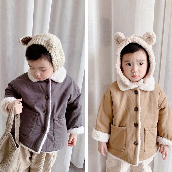 2020 New Winter enfants chaud coton Vestes filles Vêtements enfants bébés col en peluche Manteaux Mode pour garçons Vêtements d'extérieur LJ201124