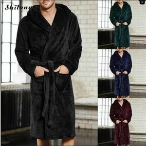 2020 Nieuwe Winter Mannen Badjas Heren Warm Zijde Flanel Lange Kimono Badjas Thuis Kleding Mannelijke Night Kamerjas Bathrobes186O