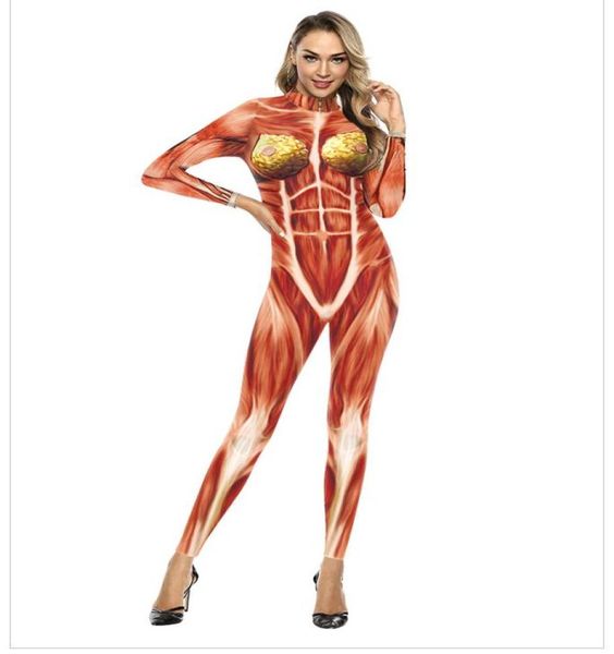 2020 NUEVA MUJER ESTRUCTURA DEL CUERPO HUMANO MOCISO GYMUT ESCOBIning Fitness Ropa de fitness Impresión digital 3D de órganos musculares humanos Women3639060