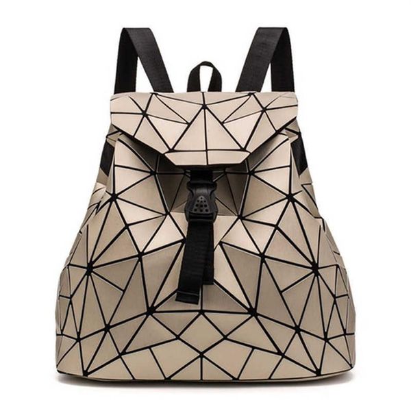 ¡Novedad de 2020! Mochila con holograma para mujer, mochilas geométricas, bolsos de hombro de viaje para niñas, bolsos de mano de diseñador, mochila de lujo para mujer X0523083