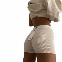 2020 Nouvelles femmes Solid Bodyc Shorts Slim Sexy Femmes Été Slim Noir Blanc Kintted Shorts C53o #