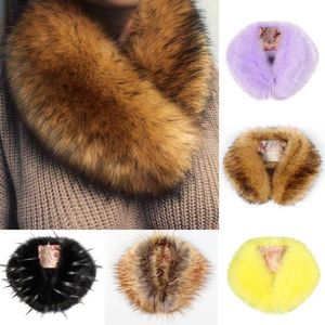 2020 NIEUWE VROUWEN Winter Fashion Faux Fox Fur Fluffy Collar Scarf Shawl Neck Warmer Gift H0923