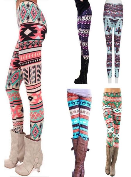 2020 New Women039s Leggings de otoño Girl Winter Legging Bottoms Snowflake de ciervo navideño Leggings de mujer Jeggings3206321