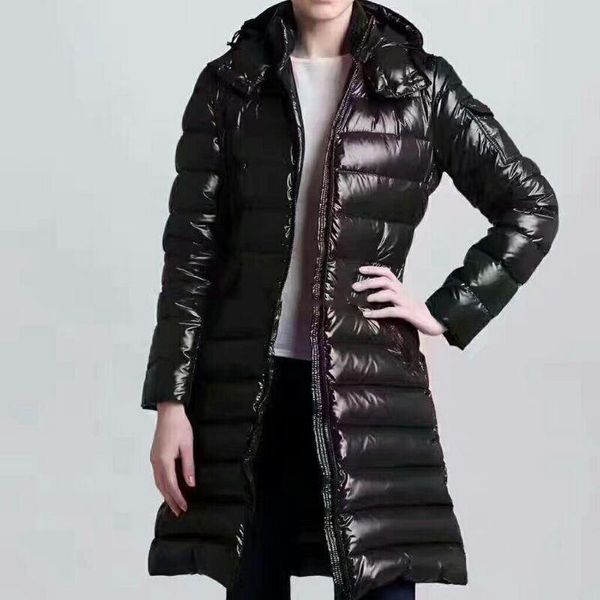 Nueva chaqueta de plumón para mujer Parkas moda mujer abrigo de piel de invierno Doudoune Femme abrigo negro prendas de vestir exteriores con capucha