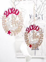 2020 Nieuwjaar Xmas Tree Ornament Wood Hanging Christmas Decorations for Home Christmas Elk Pendants Noel Kids Gift Navidad Decor4089215