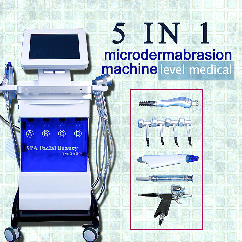 Gadgets de saúde 2022 mais recente 5 em 1 mesoterapia RF Dermoabrasão Limpeza LED PDT Oxygen Jet Bio Face Lift Machine