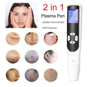 2 in 1 plasma pen freckle remover machine en ozon anti-rimpel apparaat LCD mol tattoo skin tag Dark Spot Removal