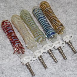 Hookah glass néctar pipe kit 10mm con clavo de cuarzo punta de titanio dabber plato ashcatcher bong tubos de vidrio