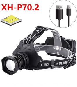 2020 Nieuwste koplamp XHP70 LED-koplamp XHP50 4000Lumens Headlamps Zoom Hoofdmontage Hoofdlamp Heldere zaklamp Fakkel voor Camping Jagen