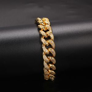 2020 Date Hiphop Cubain Bracelet 15mm Chaînes, Bracelets de grande chaîne en or Diamante de l'homme de la mode, Chaîne en cuivre respectueuse de l'environnement NNT1462