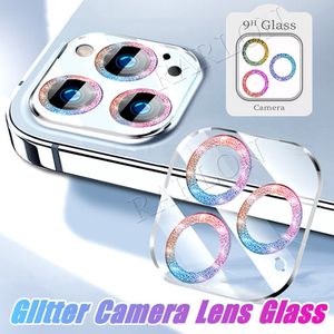 Glitter Diamond Camera Lens Screen Protector Alles in één Volledige dekking Heldere gehard glasbeschermers voor IPhone 15 14 Pro Max 14Plus 14Pro 13 13Pro 12Pro 12 13Promax