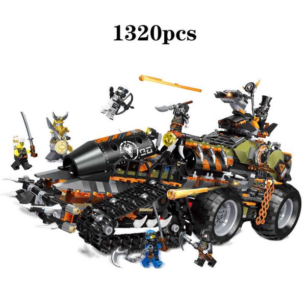 Serie Ninja 2020, juguetes de ladrillos compatibles con Ninjagoing 70654, juego de bloques de construcción, figuras de tanque de batalla, juguetes de coches cazados H1103