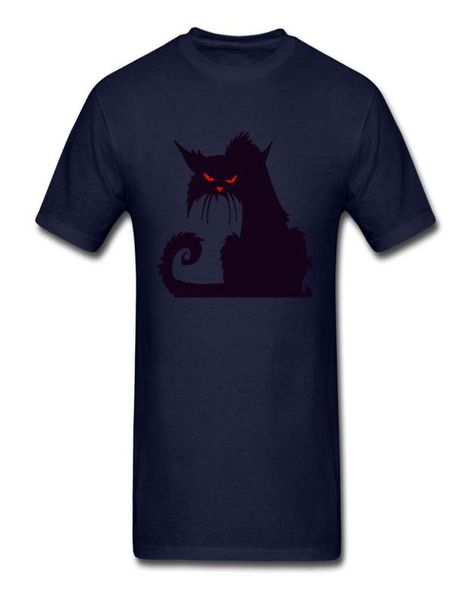 2020 NOUVELLE DESIGNE TSHIRT DE CAT noir pour hommes Carton de dessin anéantie Imprimé Halloween Funny Tee Shirt Short Cotton Cotton Cotton 5502889