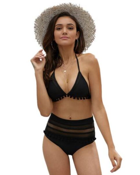 2020 sport en ligne Tassel sexy une des femmes maillot de bain taille haute pièce fendue fille Bikinis ensemble plage yakuda fronde maillots de bain avec de petites fleurs