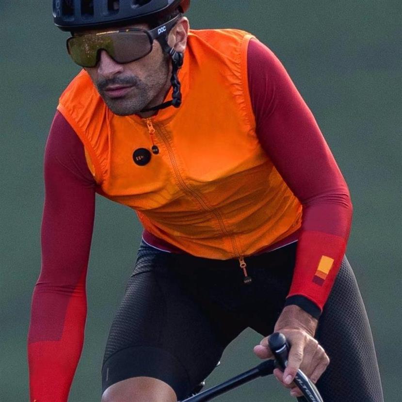 2020 laranja outono de alta qualidade pro team colete de ciclismo leve à prova de vento masculino ou feminino colete quebra-vento 294P