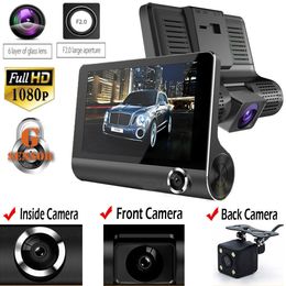 2020 Original 4 ''coche Dvr cámara grabadora de vídeo vista trasera Auto registrador Ith dos cámaras cámara de salpicadero Dvrs lente Dual nueva llegada