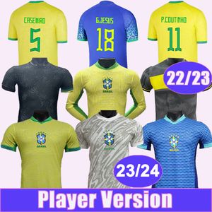 22 23 Maillots de football de l'équipe nationale du Brésil pour hommes PAULINHO RAPHINHA RODRYGO G. JESUS BRUNO G. LODI à domicile et 23 24 à domicile GK éditions spéciales maillots de football