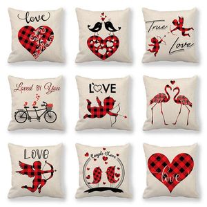 2020 Taie d'oreiller Saint Valentin Coeur Rouge Taie d'oreiller Oreillers décoratifs Sweet Love Home Décoratif Dekoratif Yastklar 150 styles