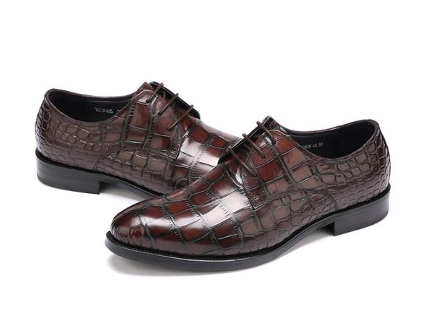 Rose marron blanc hommes chaussures travail porter Style bout rond semelle souple peau de vache mariage mode Oxfords Homme