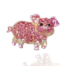 2020 rose cochon Animal broches pour femmes strass mignon broches brillant cristal broches pour filles robe broche broches bijoux