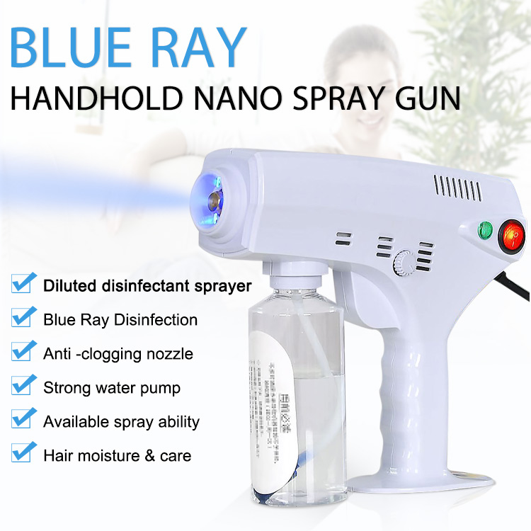 2020 Portable Blue ray nano spray gun for disinfectant sterilization and hair moisturizing handheld for home use DHL Fast Shipping