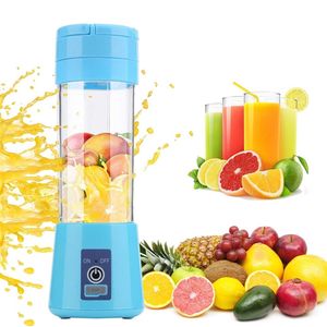 Draagbare USB Electric Fruit Juicer Handheld Groente Gereedschap Sap Maker Blender Oplaadbare Mini Making Cup met oplaadkabel Mengmachine Baby Reizen 380ml