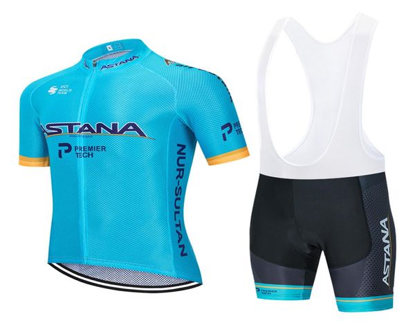 2020 Pro équipe Astana Jersey cyclisme Set Menwomen Summer Souffable Cyling Vêtements MTB Jersey Bib Shorts Kit ROPA CICLISMO6706297