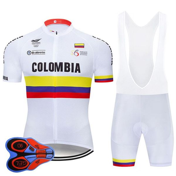 2020 Pro Team Colombie Maillot de cyclisme Ensemble VTT Uniforme Vêtements de vélo Ropa Ciclismo Vêtements de vélo Hommes Maillot Court Culotte W10253w