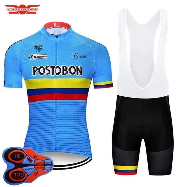 2020 Pro Team Colombia Ciclismo Jersey Set Mtb Uniforme Ropa de bicicleta Ropa de bicicleta Ropa Ciclismo Hombres Short Maillot Culotte8117771