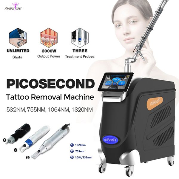 2024 Professionnel Picolaser Tatouer Machine de beauté Pigment laser Pigment laser Retirer 3 sondes équipement CE