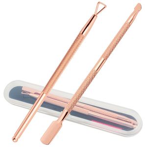 2020 Pusher Cutter Set Rvs Double Ended Cuticle Pusher en Driehoek Cuticle Dunschiller Professionele Nagellak Remover Tool