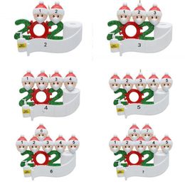 2020 quarantaine kerst ornament kerstboom hangende decoratie cadeau familie van ornament met harsmasker hand sanitized