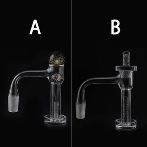 Traje A / B Soldadura completa Borde biselado Fumar Parte inferior de 4 mm Terp Slurper Cuarzo Banger Con pilar de cuarzo / Tapa de cuarzo 10 mm 14 mm 18 mm 20 mm OD para Dab Rigs Tuberías de agua