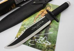 2020 Rambo First Blood 2 II Signature autographe Bowie Edition sous licence Couteau de chasse extérieur 7753813