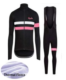 2020 Rapha Team Cycling Winter Thermal Fleece Jersey Bib Pants Sets Maillot Ciclismo Ademende fietskleding 91004F5674542