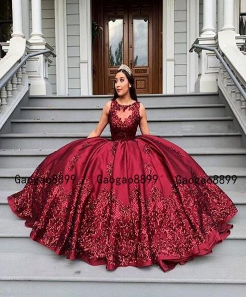 2020 Vestido de fiesta con apliques de encaje rojo Vestidos de quinceañera Dulce 16 Vestidos de quinceañera Vestidos elegantes vintage para ocasiones especiales 6697175