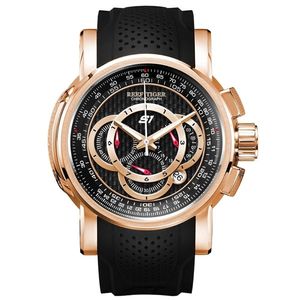 2020 Reef Tiger / RT Designer Montres de sport pour hommes Montre à quartz en or rose avec chronographe et date reloj hombre RGA3063 T200409