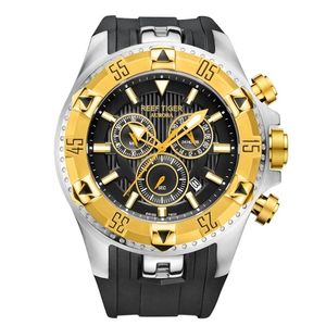 2020 Reef Tigerrt topmerk Men Sports Quartz horloges met chronograaf Date Super Luminous Steel Yellow Gold Stop Watch RGA303 T200409
