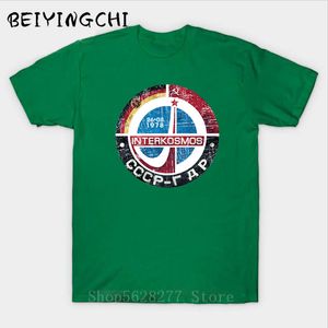 2020 Retro Tee Hip Hop Mannen T-shirt Hombre CCCP Yuri Interkosmos Vintage Embleem RDA V01 T-shirt Homme Tops Hipster Shirt Camiseta 1116