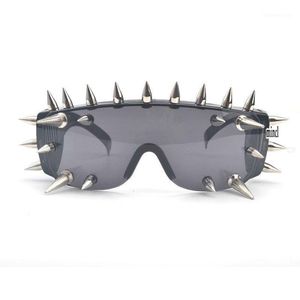 2020 Rivet Spike décoration coupe-vent hip hop hommes Punk lunettes de soleil lunettes mode femmes scène Bar fête lunettes de soleil FML1