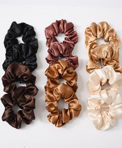 2020 Scrunchies Cintas para el cabello Cintas para el cabello de satén sólido Lazos para el cabello del intestino grueso Cuerdas Soporte para cola de caballo para niñas Accesorios para el cabello 6 diseños 4274780