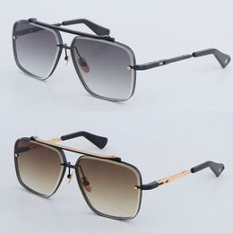 Diseñador de moda SEIS Gafas de sol de metal para mujer Hombre Gafas de lujo cuadradas grandes vintage Hombres Mujeres Estilo clásico de celebridad Gafas Lentes degradadas