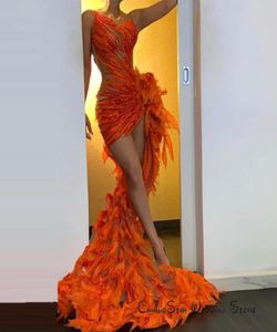 2020 Sexy Cutout Orange Prom Dresses Illusion onregelmatige juweel nek mouwloze optocht evenementen feestjurken lange avondjurk 9407424