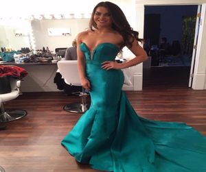 2020 Sexy Long Turquoise Verde Mermaid Vestidos de noche Sweethear