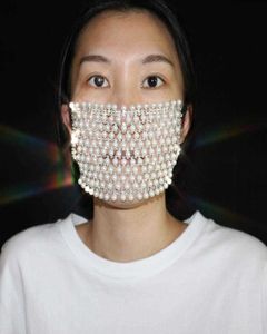 2020 Décorations de masque de visage perlé de perle
