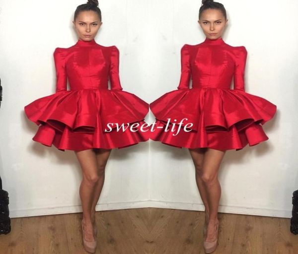 2020 vestidos de fiesta cortos de manga roja de manga larga Michael Michael Costello Mini Dress Prom Dress Girls Kids Homecoming Cocktail Dress9211471