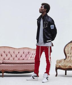 2020 Pantalon de fermeture à glissière latérale Vêtements urbains de la mode hip hop Red S Jogger Pantal
