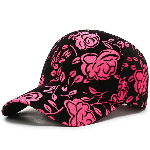 2022 gorra de béisbol Simple para mujer pintura bordada flores gorras Snapback para niñas gorra femenina de malla sombrero de sol de verano regalo para hombre