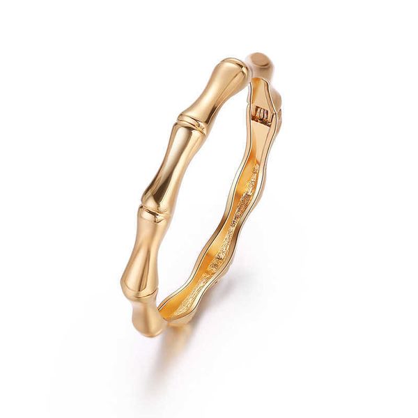 2020 Simplicité Géométrie Métal Bambou Joint Bracelet Bracelet pour Femmes Fille Cadeau Q0719