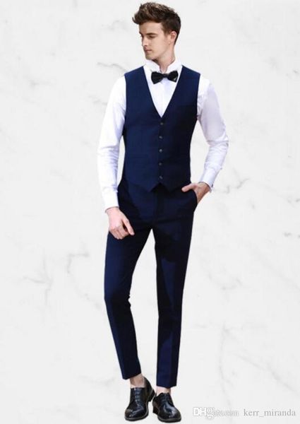Chaleco de traje para hombre de estilo británico sin mangas con un solo pecho, chaquetas ajustadas hechas a medida, chalecos de esmoquin para boda para hombre (chaleco + pantalones)